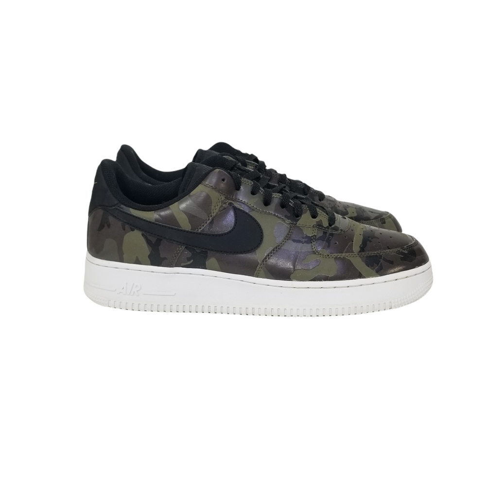 NIKE AIR FORCE 1 Mens Olive Reflective  Camo Low Tops Classic Sneakers Size 11
